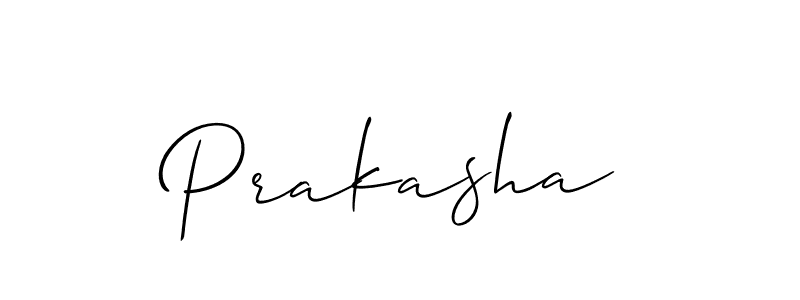Use a signature maker to create a handwritten signature online. With this signature software, you can design (Allison_Script) your own signature for name Prakasha. Prakasha signature style 2 images and pictures png