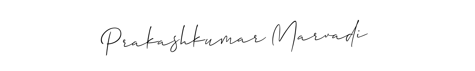 How to make Prakashkumar Marvadi name signature. Use Allison_Script style for creating short signs online. This is the latest handwritten sign. Prakashkumar Marvadi signature style 2 images and pictures png