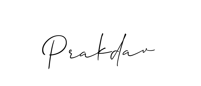 How to make Prakdav signature? Allison_Script is a professional autograph style. Create handwritten signature for Prakdav name. Prakdav signature style 2 images and pictures png