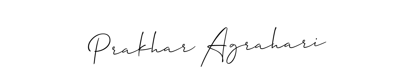 It looks lik you need a new signature style for name Prakhar Agrahari. Design unique handwritten (Allison_Script) signature with our free signature maker in just a few clicks. Prakhar Agrahari signature style 2 images and pictures png