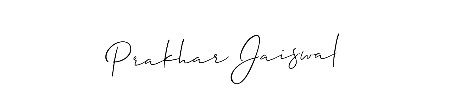 This is the best signature style for the Prakhar Jaiswal name. Also you like these signature font (Allison_Script). Mix name signature. Prakhar Jaiswal signature style 2 images and pictures png