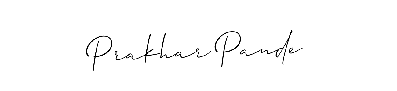 How to Draw Prakhar Pande signature style? Allison_Script is a latest design signature styles for name Prakhar Pande. Prakhar Pande signature style 2 images and pictures png