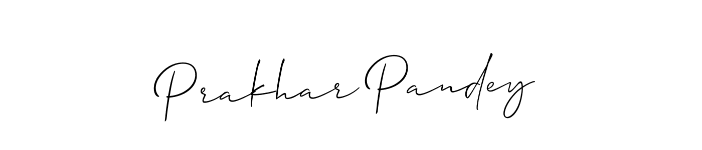 Create a beautiful signature design for name Prakhar Pandey. With this signature (Allison_Script) fonts, you can make a handwritten signature for free. Prakhar Pandey signature style 2 images and pictures png