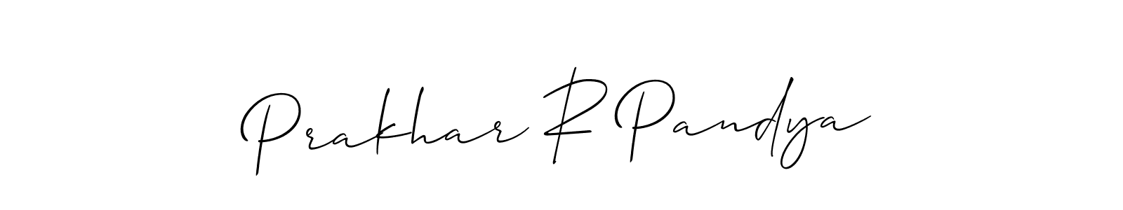 Also we have Prakhar R Pandya name is the best signature style. Create professional handwritten signature collection using Allison_Script autograph style. Prakhar R Pandya signature style 2 images and pictures png