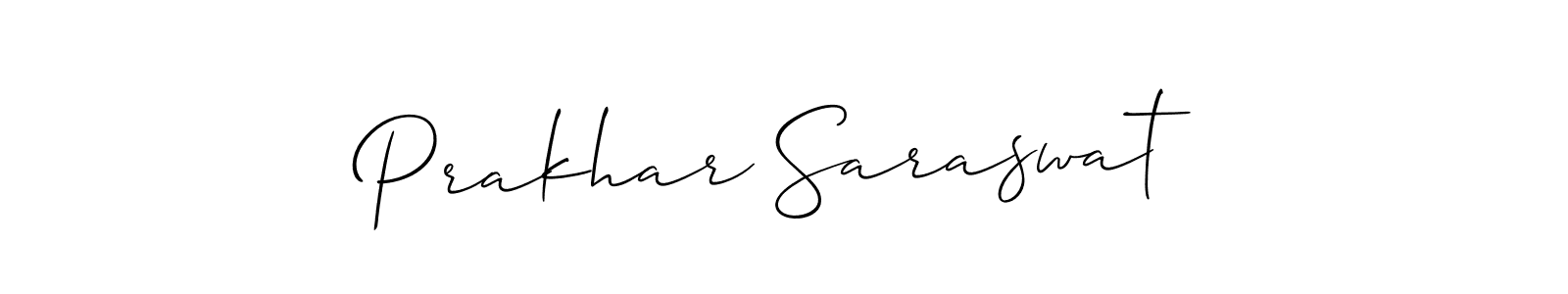 Make a beautiful signature design for name Prakhar Saraswat. With this signature (Allison_Script) style, you can create a handwritten signature for free. Prakhar Saraswat signature style 2 images and pictures png