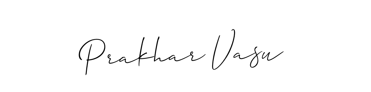 How to make Prakhar Vasu name signature. Use Allison_Script style for creating short signs online. This is the latest handwritten sign. Prakhar Vasu signature style 2 images and pictures png