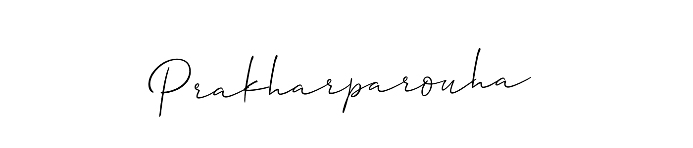 How to make Prakharparouha name signature. Use Allison_Script style for creating short signs online. This is the latest handwritten sign. Prakharparouha signature style 2 images and pictures png