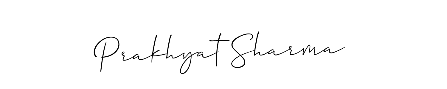 Make a beautiful signature design for name Prakhyat Sharma. With this signature (Allison_Script) style, you can create a handwritten signature for free. Prakhyat Sharma signature style 2 images and pictures png