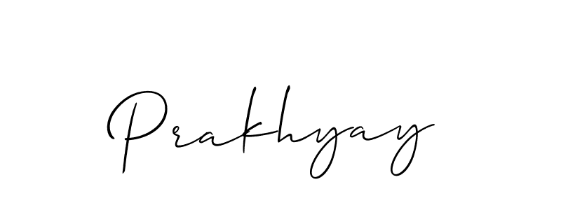 Design your own signature with our free online signature maker. With this signature software, you can create a handwritten (Allison_Script) signature for name Prakhyay. Prakhyay signature style 2 images and pictures png