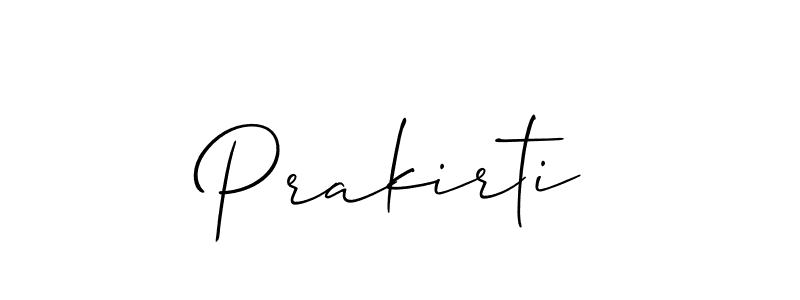 Make a beautiful signature design for name Prakirti. With this signature (Allison_Script) style, you can create a handwritten signature for free. Prakirti signature style 2 images and pictures png