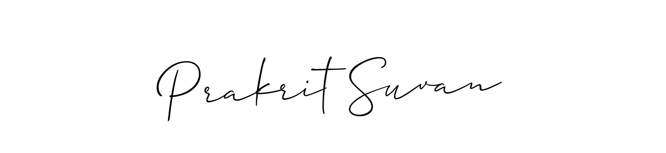 It looks lik you need a new signature style for name Prakrit Suvan. Design unique handwritten (Allison_Script) signature with our free signature maker in just a few clicks. Prakrit Suvan signature style 2 images and pictures png