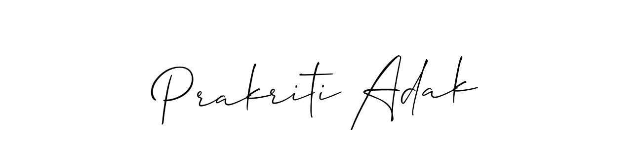 Create a beautiful signature design for name Prakriti Adak. With this signature (Allison_Script) fonts, you can make a handwritten signature for free. Prakriti Adak signature style 2 images and pictures png