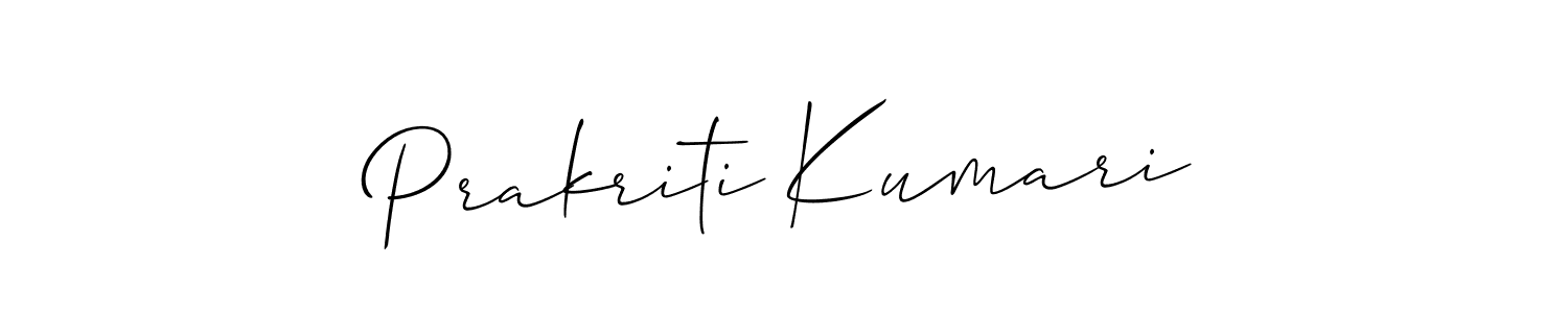 Use a signature maker to create a handwritten signature online. With this signature software, you can design (Allison_Script) your own signature for name Prakriti Kumari. Prakriti Kumari signature style 2 images and pictures png