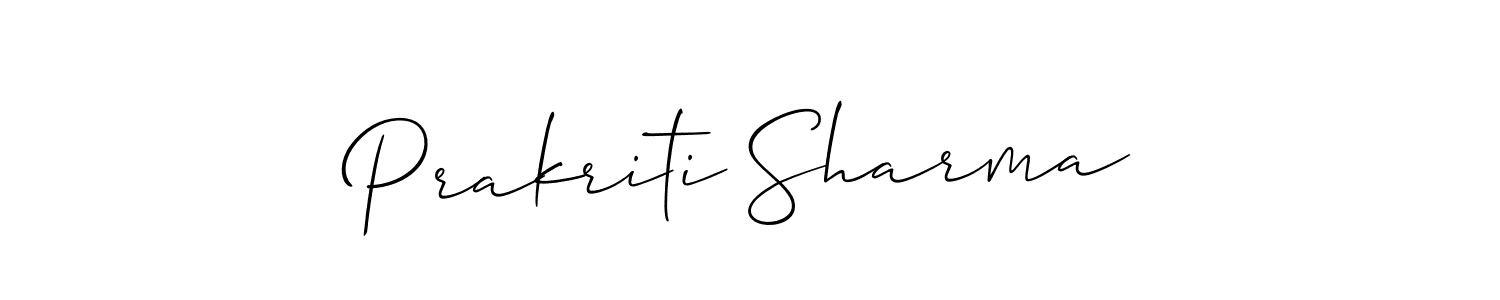 You should practise on your own different ways (Allison_Script) to write your name (Prakriti Sharma) in signature. don't let someone else do it for you. Prakriti Sharma signature style 2 images and pictures png