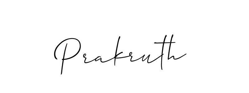 Make a beautiful signature design for name Prakruth. With this signature (Allison_Script) style, you can create a handwritten signature for free. Prakruth signature style 2 images and pictures png