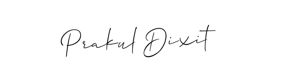 Similarly Allison_Script is the best handwritten signature design. Signature creator online .You can use it as an online autograph creator for name Prakul Dixit. Prakul Dixit signature style 2 images and pictures png