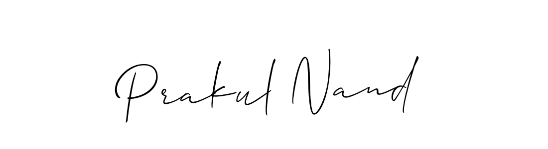 Design your own signature with our free online signature maker. With this signature software, you can create a handwritten (Allison_Script) signature for name Prakul Nand. Prakul Nand signature style 2 images and pictures png