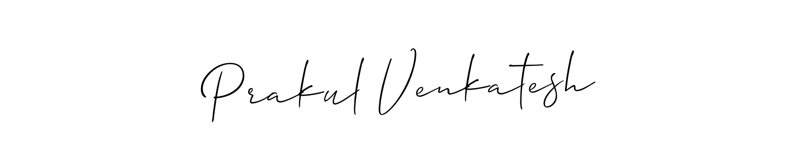How to make Prakul Venkatesh name signature. Use Allison_Script style for creating short signs online. This is the latest handwritten sign. Prakul Venkatesh signature style 2 images and pictures png