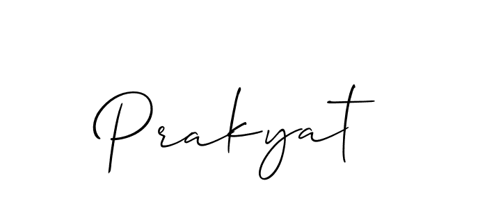 Use a signature maker to create a handwritten signature online. With this signature software, you can design (Allison_Script) your own signature for name Prakyat. Prakyat signature style 2 images and pictures png