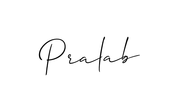 How to make Pralab signature? Allison_Script is a professional autograph style. Create handwritten signature for Pralab name. Pralab signature style 2 images and pictures png