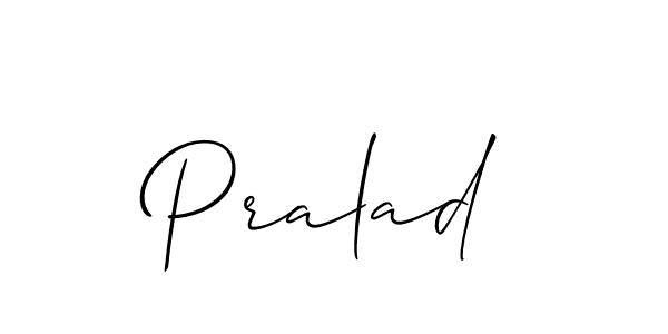 Make a beautiful signature design for name Pralad. With this signature (Allison_Script) style, you can create a handwritten signature for free. Pralad signature style 2 images and pictures png