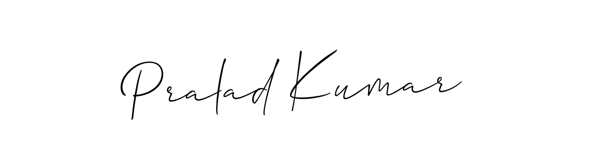 The best way (Allison_Script) to make a short signature is to pick only two or three words in your name. The name Pralad Kumar include a total of six letters. For converting this name. Pralad Kumar signature style 2 images and pictures png