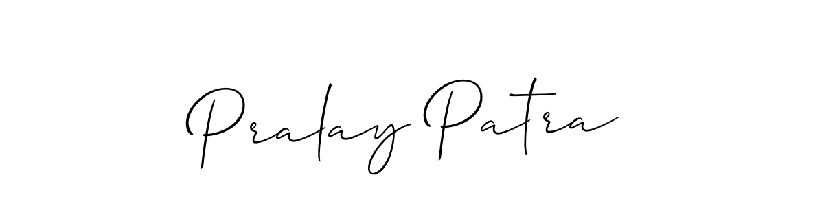 Also we have Pralay Patra name is the best signature style. Create professional handwritten signature collection using Allison_Script autograph style. Pralay Patra signature style 2 images and pictures png