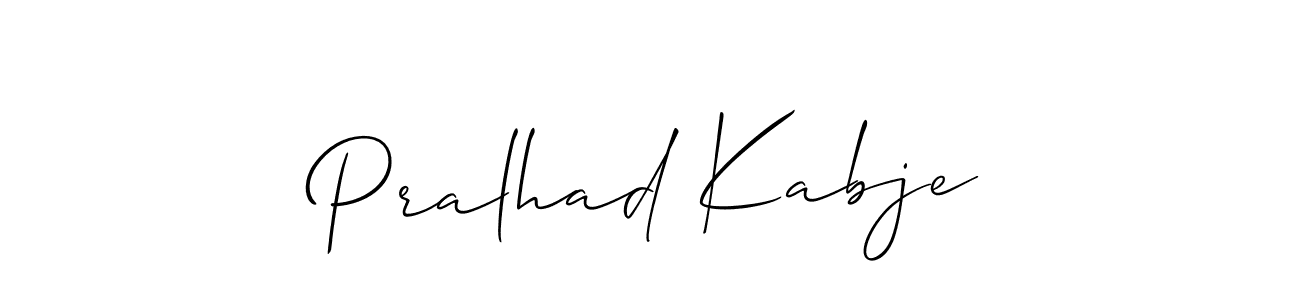 Use a signature maker to create a handwritten signature online. With this signature software, you can design (Allison_Script) your own signature for name Pralhad Kabje. Pralhad Kabje signature style 2 images and pictures png