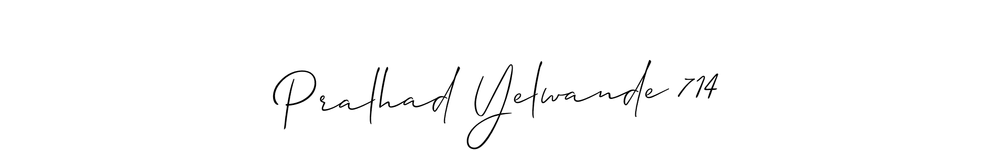 It looks lik you need a new signature style for name Pralhad Yelwande 714. Design unique handwritten (Allison_Script) signature with our free signature maker in just a few clicks. Pralhad Yelwande 714 signature style 2 images and pictures png