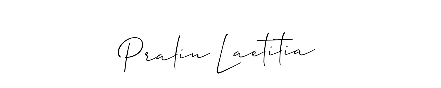 Similarly Allison_Script is the best handwritten signature design. Signature creator online .You can use it as an online autograph creator for name Pralin Laetitia. Pralin Laetitia signature style 2 images and pictures png