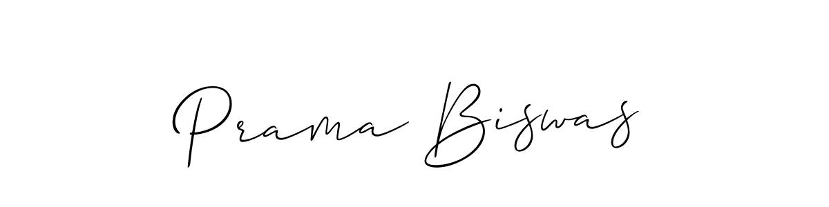 It looks lik you need a new signature style for name Prama Biswas. Design unique handwritten (Allison_Script) signature with our free signature maker in just a few clicks. Prama Biswas signature style 2 images and pictures png