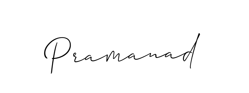 The best way (Allison_Script) to make a short signature is to pick only two or three words in your name. The name Pramanad include a total of six letters. For converting this name. Pramanad signature style 2 images and pictures png