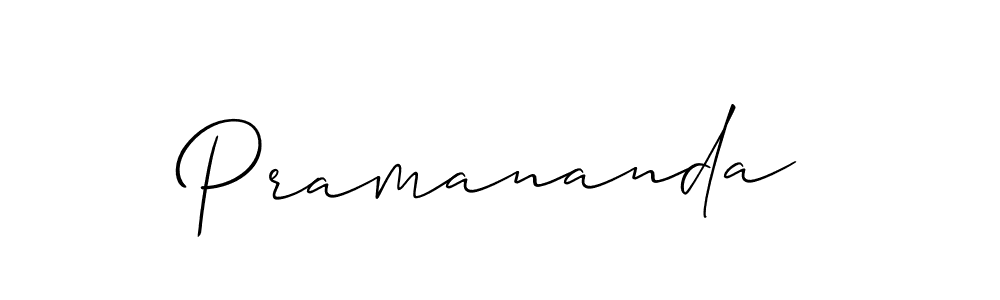 Create a beautiful signature design for name Pramananda. With this signature (Allison_Script) fonts, you can make a handwritten signature for free. Pramananda signature style 2 images and pictures png