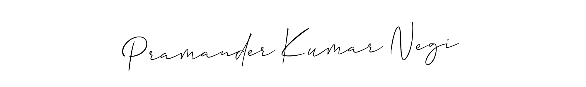 This is the best signature style for the Pramander Kumar Negi name. Also you like these signature font (Allison_Script). Mix name signature. Pramander Kumar Negi signature style 2 images and pictures png