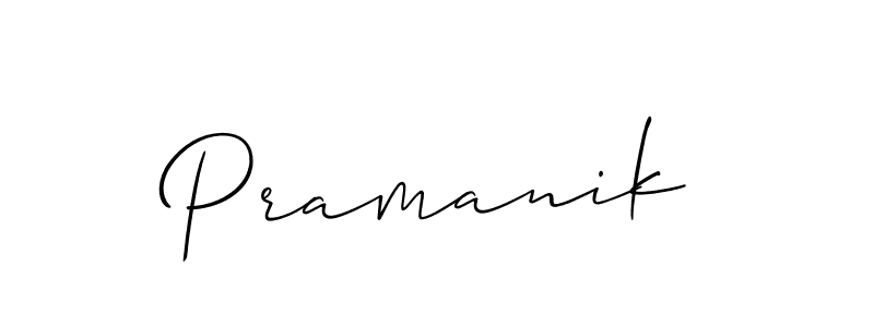 Use a signature maker to create a handwritten signature online. With this signature software, you can design (Allison_Script) your own signature for name Pramanik. Pramanik signature style 2 images and pictures png