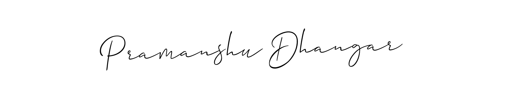 Also You can easily find your signature by using the search form. We will create Pramanshu Dhangar name handwritten signature images for you free of cost using Allison_Script sign style. Pramanshu Dhangar signature style 2 images and pictures png