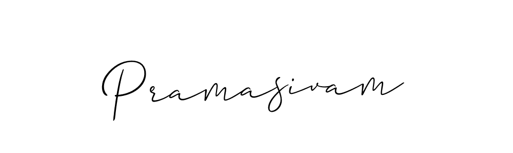Use a signature maker to create a handwritten signature online. With this signature software, you can design (Allison_Script) your own signature for name Pramasivam. Pramasivam signature style 2 images and pictures png
