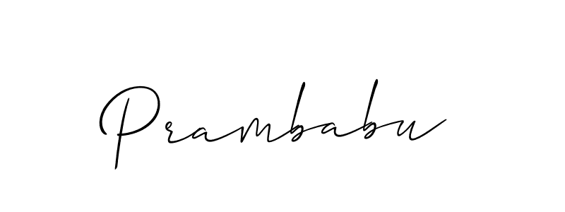 Allison_Script is a professional signature style that is perfect for those who want to add a touch of class to their signature. It is also a great choice for those who want to make their signature more unique. Get Prambabu name to fancy signature for free. Prambabu signature style 2 images and pictures png