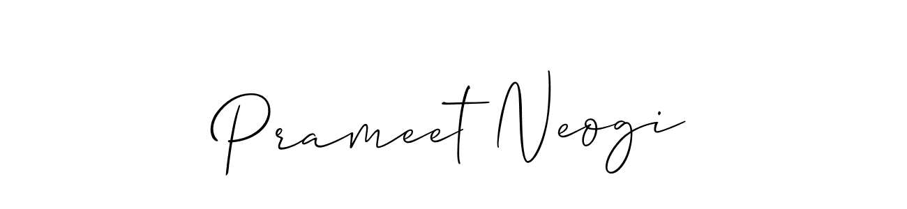 Use a signature maker to create a handwritten signature online. With this signature software, you can design (Allison_Script) your own signature for name Prameet Neogi. Prameet Neogi signature style 2 images and pictures png