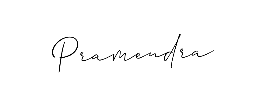 Create a beautiful signature design for name Pramendra. With this signature (Allison_Script) fonts, you can make a handwritten signature for free. Pramendra signature style 2 images and pictures png