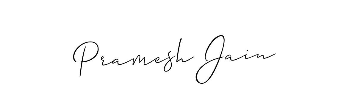 Make a beautiful signature design for name Pramesh Jain. With this signature (Allison_Script) style, you can create a handwritten signature for free. Pramesh Jain signature style 2 images and pictures png