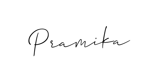 The best way (Allison_Script) to make a short signature is to pick only two or three words in your name. The name Pramika include a total of six letters. For converting this name. Pramika signature style 2 images and pictures png