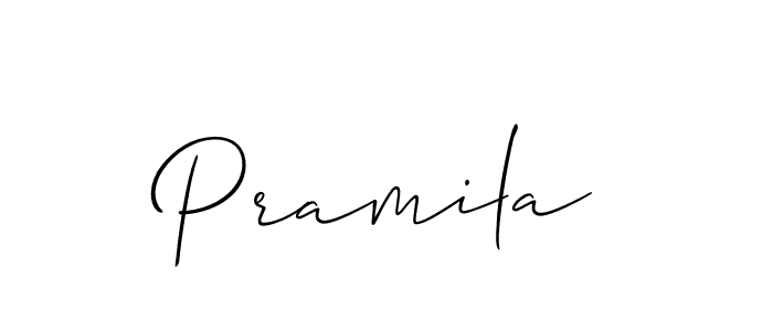 Also we have Pramila name is the best signature style. Create professional handwritten signature collection using Allison_Script autograph style. Pramila signature style 2 images and pictures png