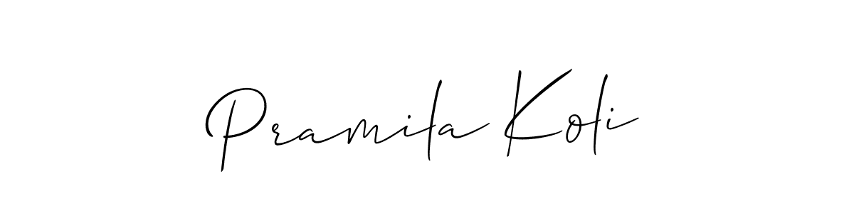 The best way (Allison_Script) to make a short signature is to pick only two or three words in your name. The name Pramila Koli include a total of six letters. For converting this name. Pramila Koli signature style 2 images and pictures png
