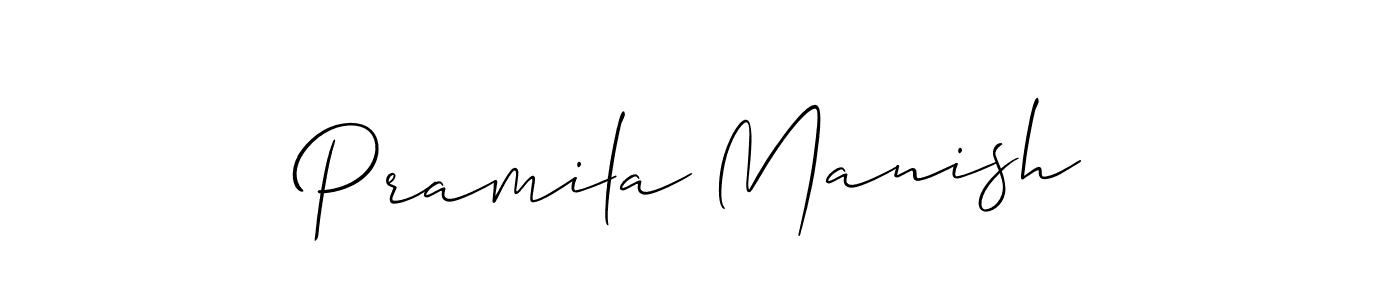 It looks lik you need a new signature style for name Pramila Manish. Design unique handwritten (Allison_Script) signature with our free signature maker in just a few clicks. Pramila Manish signature style 2 images and pictures png