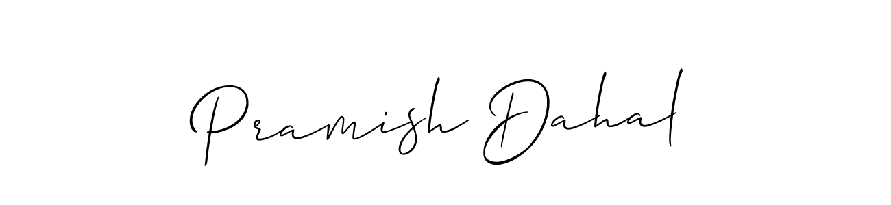 How to make Pramish Dahal signature? Allison_Script is a professional autograph style. Create handwritten signature for Pramish Dahal name. Pramish Dahal signature style 2 images and pictures png