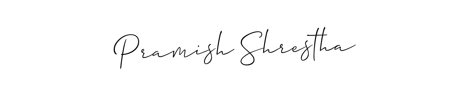 Similarly Allison_Script is the best handwritten signature design. Signature creator online .You can use it as an online autograph creator for name Pramish Shrestha. Pramish Shrestha signature style 2 images and pictures png