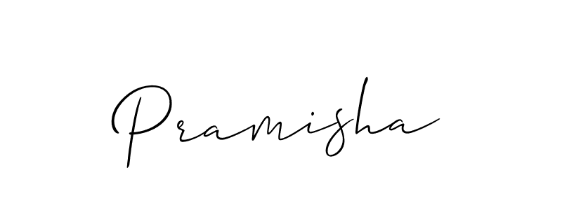 Use a signature maker to create a handwritten signature online. With this signature software, you can design (Allison_Script) your own signature for name Pramisha. Pramisha signature style 2 images and pictures png
