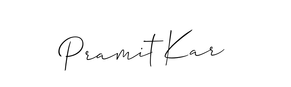 Also we have Pramit Kar name is the best signature style. Create professional handwritten signature collection using Allison_Script autograph style. Pramit Kar signature style 2 images and pictures png