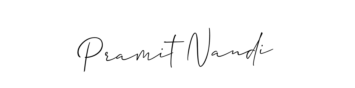 How to make Pramit Nandi signature? Allison_Script is a professional autograph style. Create handwritten signature for Pramit Nandi name. Pramit Nandi signature style 2 images and pictures png
